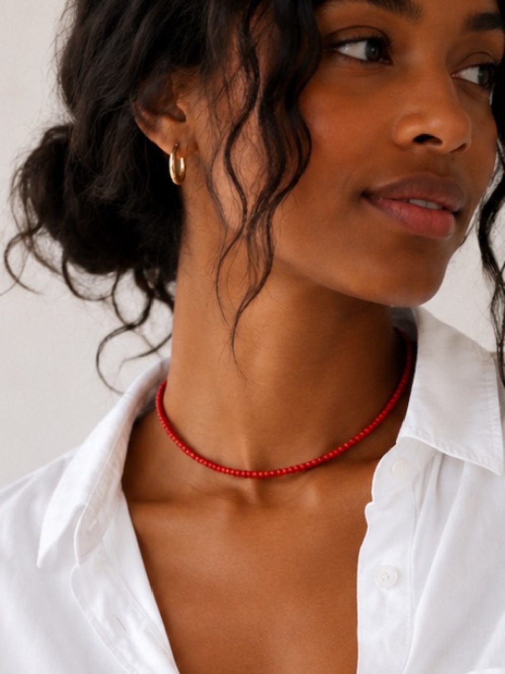 New! Red Beaded Dopamine Necklace NWOT 1072